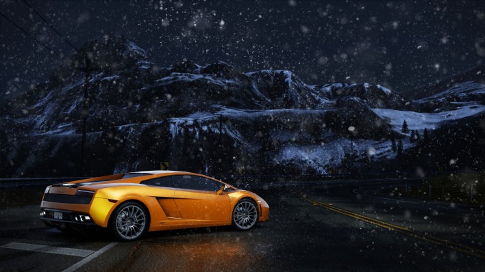 Lamborghini ночь дорога