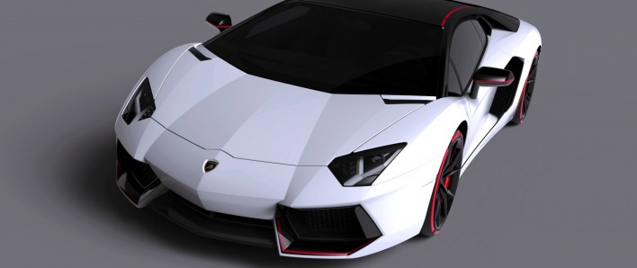 Lamborghini Aventador белая