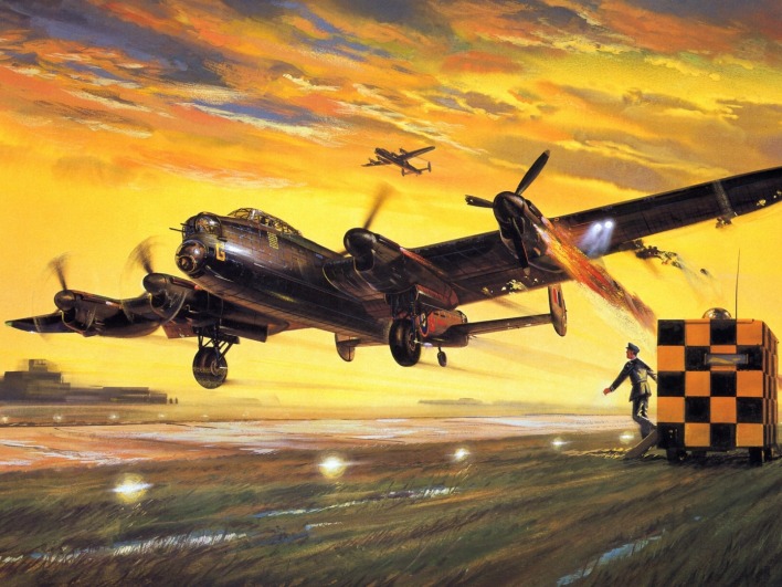 подбитый Avro 683 Lancaster