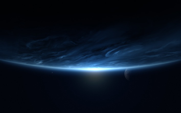 космос планета свечение