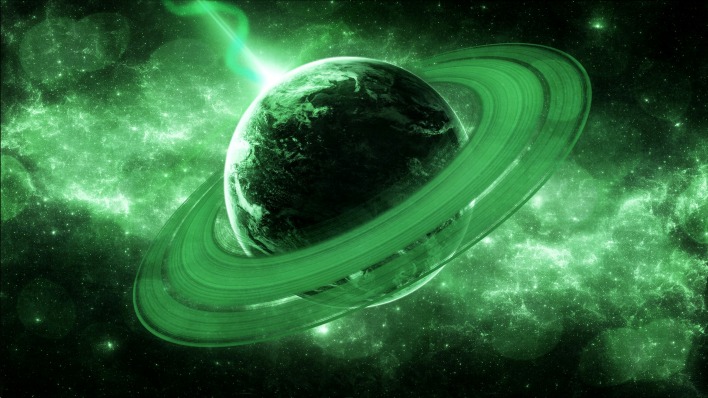 кольца планета зеленая ring planet green
