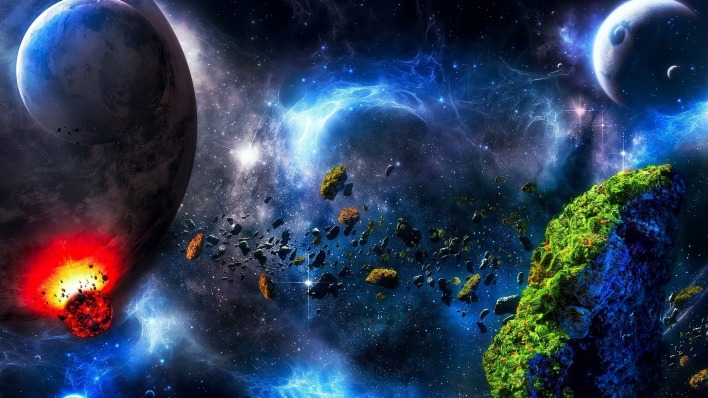 астероиды планеты туманность космос