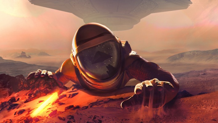 космонавт планета жар песок марс