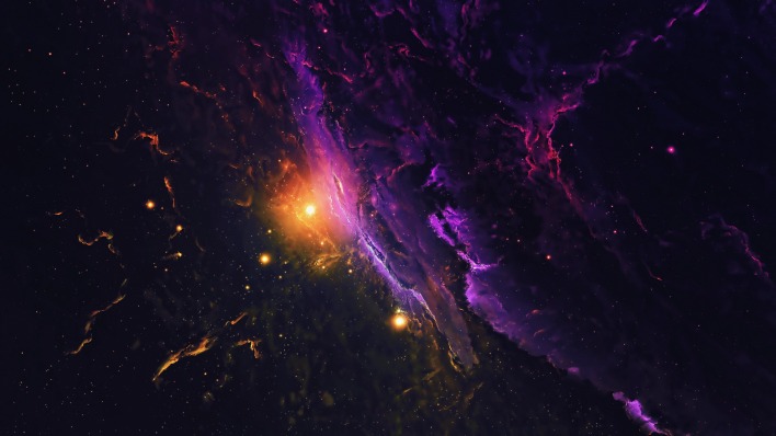 фиолетовый космос звезда туманность