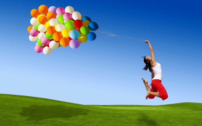 Девушка с воздушными шариками