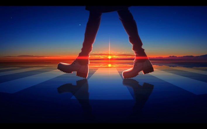 девочка ботинки штаны ноги на закате