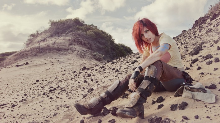 девушка рыжие волосы природа пустыня Borderlands игра