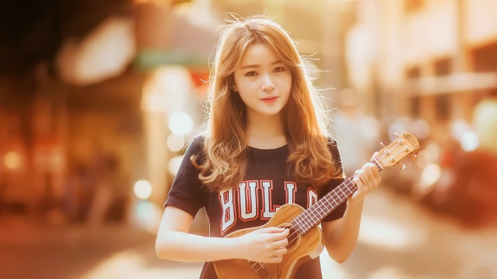 девушка гитара