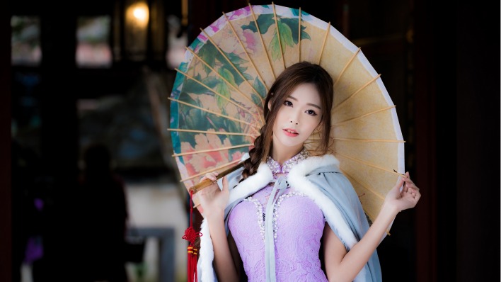 девушка япония зонт азиатка