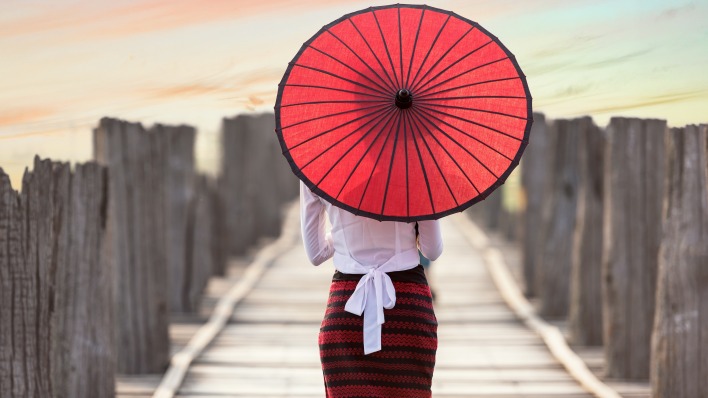 зонт япония девушка