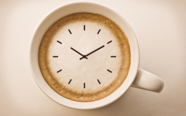 часы кофе чашка
