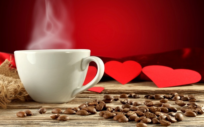 Чашка кофе сердца