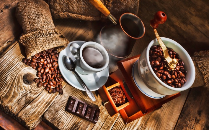 кофе кофейные зерна турка шоколад кофемолка