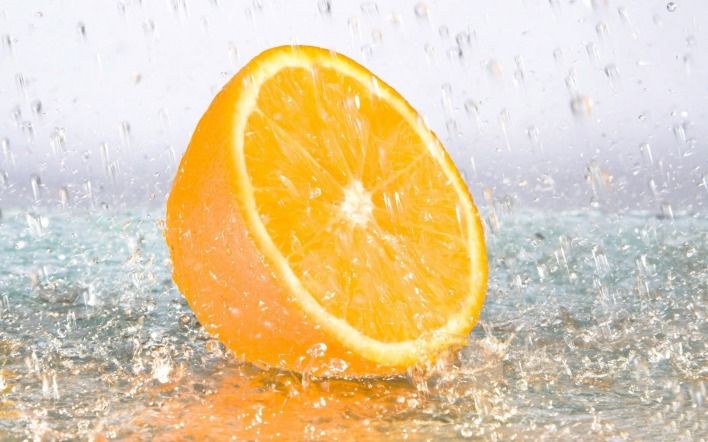 апельсин капли вода