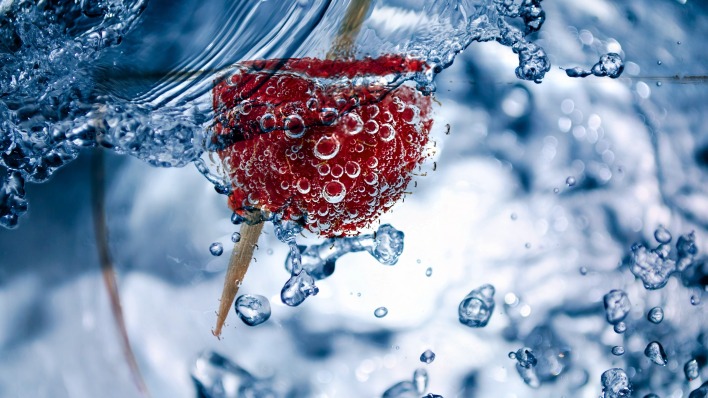 вода пузырьки капли ягода