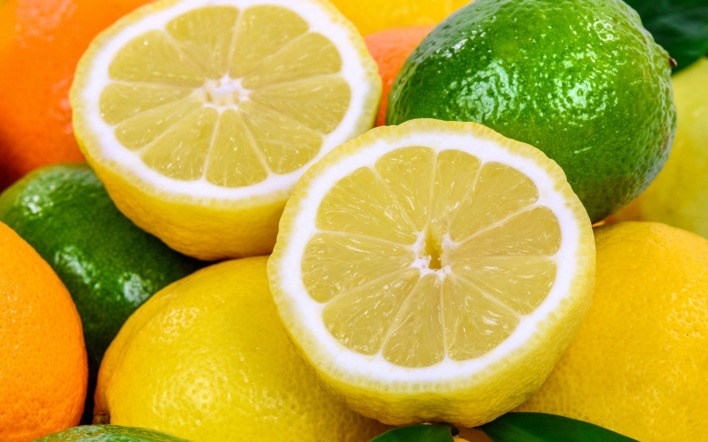 лимон лайм цитрус разрезанный