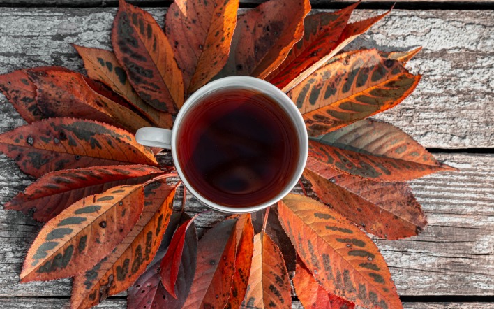 чай листья осенние листья