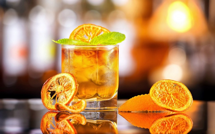 напиток стакан коктейль апельсин мята