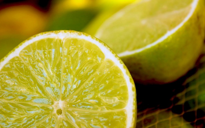 лимон цитрус крупный план разрез