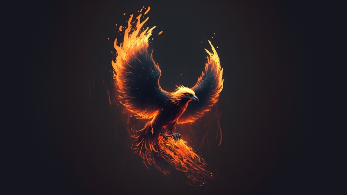 феникс птица пламя ai art