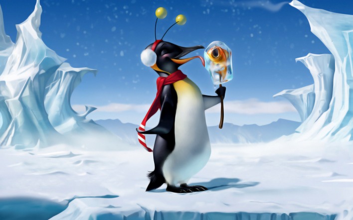 Пингвин с леденцом