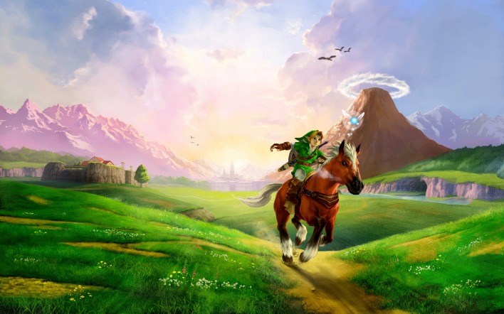 лошадь тропа трава пейзаж мультфильм