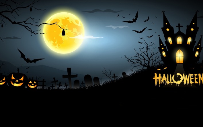 Хэллоуин тыква кладбище летучие мыши