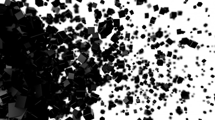 Кубики частицы черные