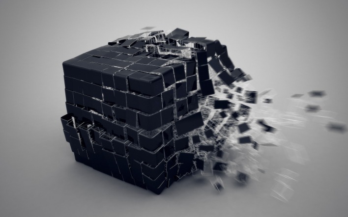 графика 3D куб взрыв graphics cube explosion