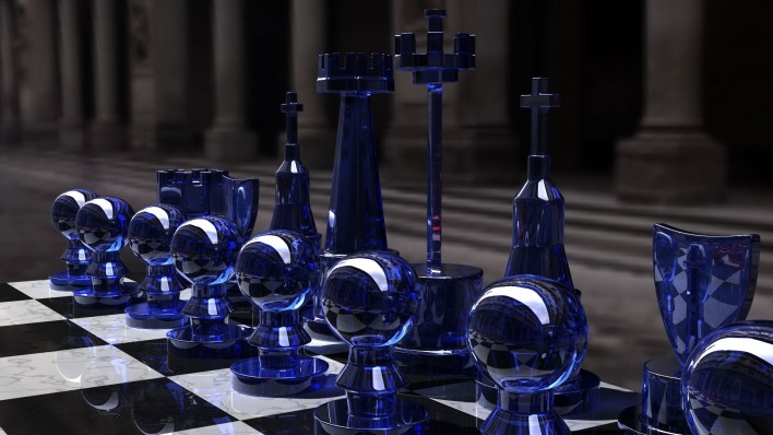 шахматы стеклянные