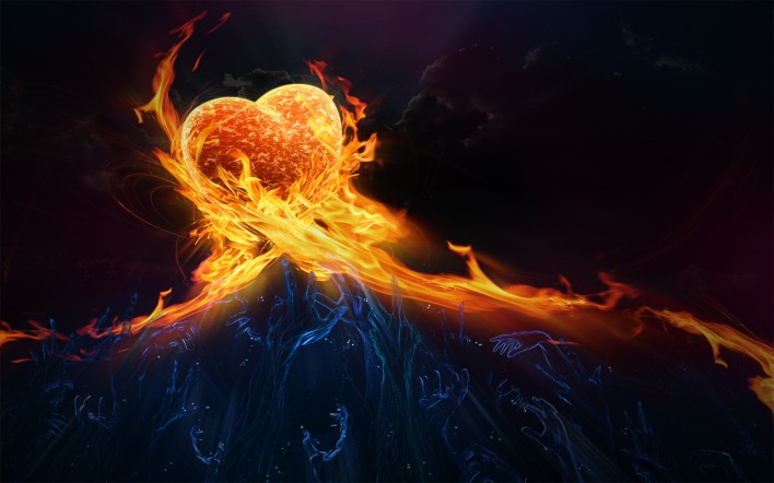 графика сердце огонь вода