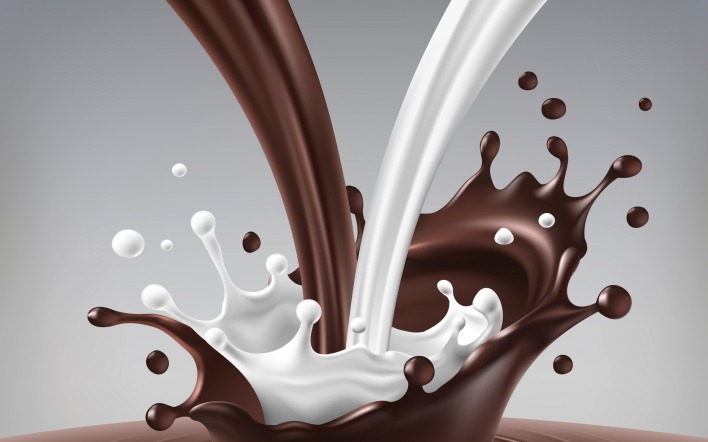 молоко шоколад брызги
