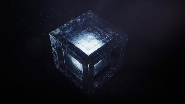куб свечение металл