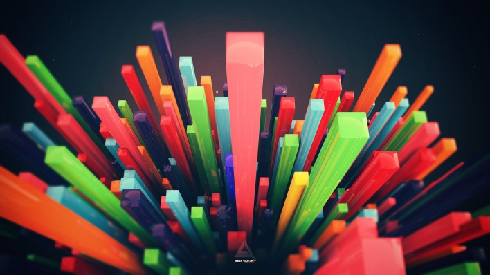 стержни столбы графика рендеринг цвета радуга