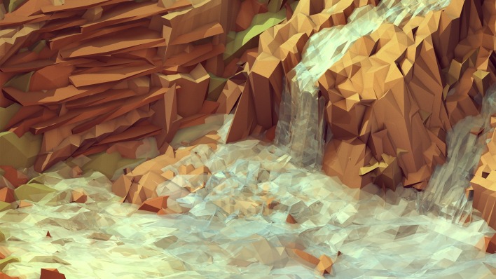 арт рисунок силуэт водопад