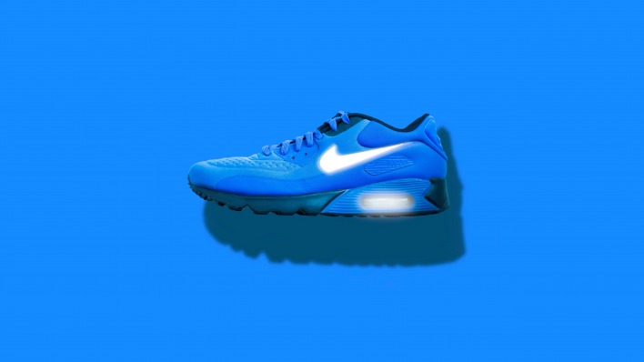 кроссовки nike ботинок минимализм синий фон
