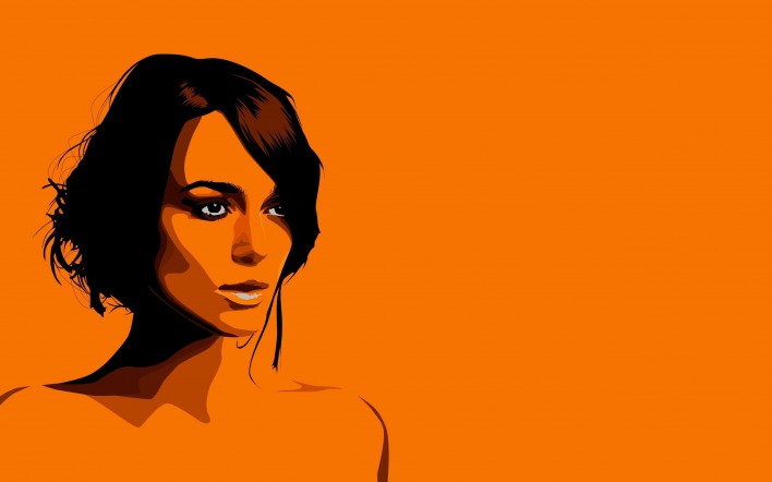 девушка минимализм оранжевый