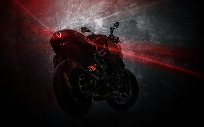 Мотоцикл с красным светом