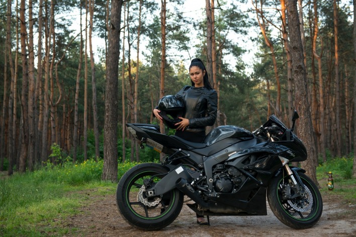 девушки черный мотоциклы спортивный