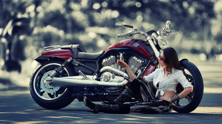 мотоцикл девушка
