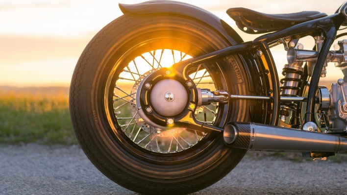 мотоцикл колесо закат гравий трава