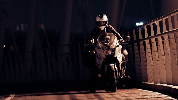 мотоциклист мотоцикл ночь