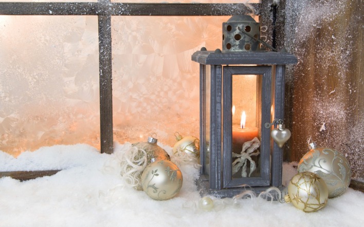 свеча фонарь праздник снег candle lantern holiday snow