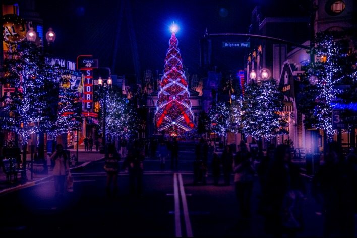 елка город улица огни новый год