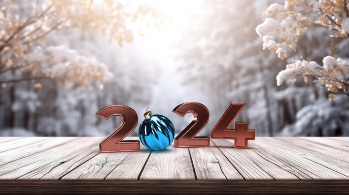 2024 надпись новый год зима