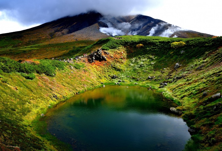 озеро гора вулкан