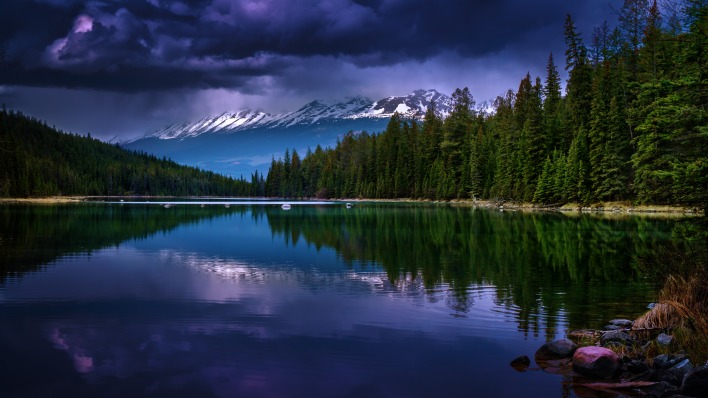 озеро темнота природа отражение