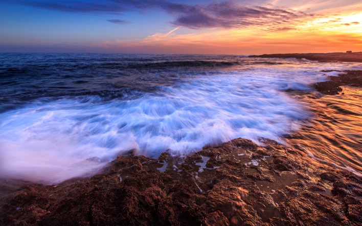 природа море камни побережье небо