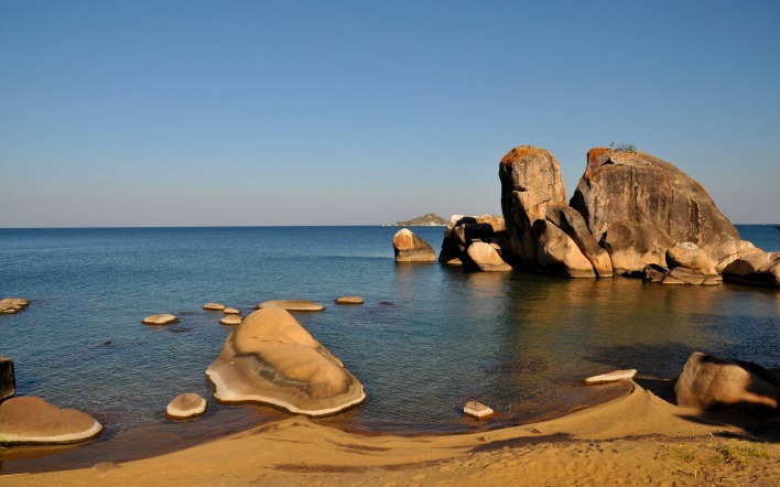 Природа камни море песок