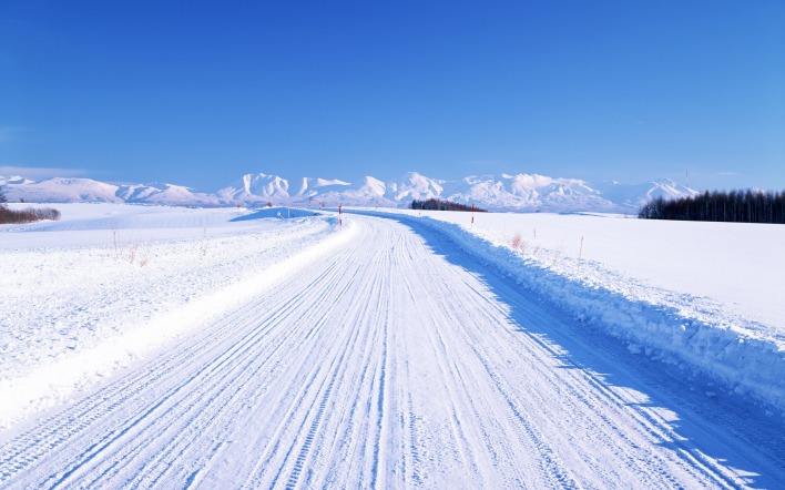 дорога зима пейзаж природа